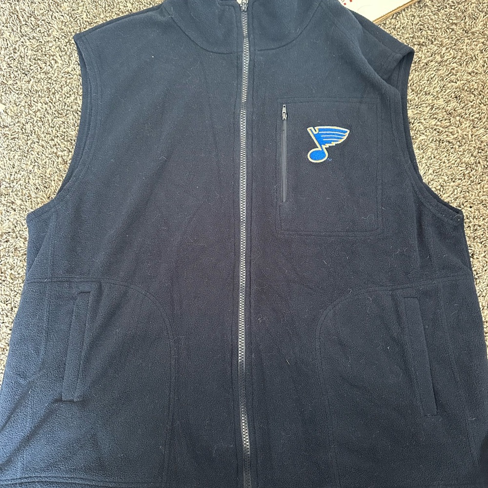 Black Fleece Vest with Blues logo